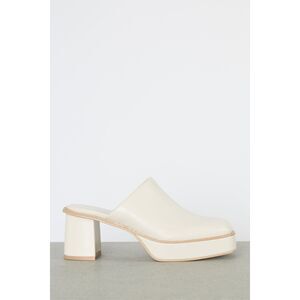 OAK + FORT PLATFORM CLOGS Mules size 6 Cream Block Heel Chunky